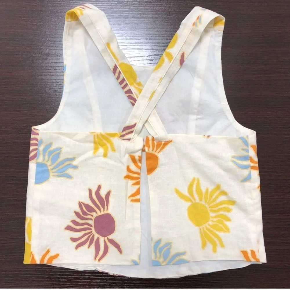 Zara Beige Floral girls top with Autumn Hues - Picture 3 of 5